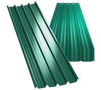 12Pcs Galvanised Metal Roofing Sheets, 110x42cm 5m² Corrugated Roofing Sheets, Easy to Assemble, Shed Roofing for Garages Decks Patios Carports Sheds Bars Wall Decor (Dark Green)