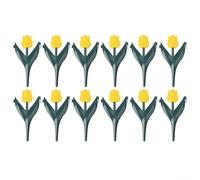 12Pcs Garden Fence Panels For Decorative Edging Interlocking Tulip Design For Custom Landscaping Solutions(yellow flowers)