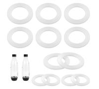 12pcs Gasket Replacements Compatible with Sodastream Bottle | White Silicone Bottle Lid Sealing Gasket, Bottle Cap O Ring Replacement Parts for Plastic Bottle & PET Bottle