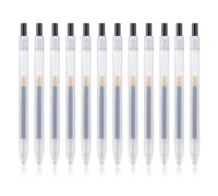 12PCS Gel Pens, 0.5MM Retractable Rollerball Pens Fast Drying Black ink Smooth Pens Knock Type Premium Rollerball Pen for Writing Note Taking School & Office Stationery Supply