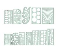 12PCS Geometric Drawings Templates, French Curve Ruler Plastic Measuring Template Drawings Stencils Rulers for Sewing Pattern