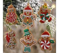 12pcs Gingerbread Man Ornaments for Christmas Tree Assorted Plastic Candy Gingerbread Figurines Ornaments for Christmas Tree Hanging Decorations Winter Pendant Supplies Home Decor 3 Inch Tall