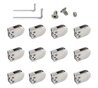 12pcs Glass Clamps Stainless Steel 304 Adjustable Clips 10~12mm for Railing Stairs Shelf Clamp More Reliable(8~10mm)