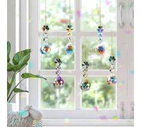 12Pcs Glass Crystal Suncatcher for Windows - 22mm Colorful Crystal Ball Sun Catcher Ornament Hanging Garden Car