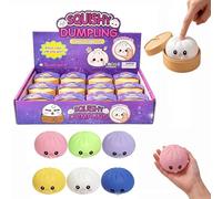 12PCS Glitter Dumpling Squishy Mystery Box, Mini Dumplings Stress Relief Set, Cute Real Bun Fidget Ball Sensory for Anxiety Relief Hand Relax Birthday Party Gifts (C-Blowing bubbles)