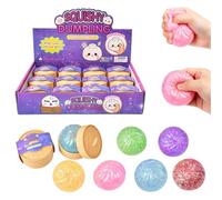 12PCS Glitter Dumpling Squishy Mystery Box, Mini Dumplings Stress Relief Set, Cute Real Bun Fidget Ball Sensory for Anxiety Relief Hand Relax Birthday Party Gifts (A-Classic)