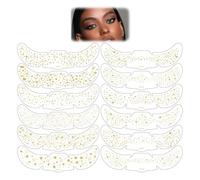 12pcs Glitter Freckles Face Tattoo, Gold Glow Up Face Makeup Speckles, Waterproof & Sweat-Proof Fake Freckles Stickers for Festivals, Weddings, Daily Decorations (Gold)