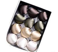 12pcs Glossy Velvet Christmas Orb Decorations 3 15 Inch Diameter Balls for Holiday Tree and Home Festive Styling (Brown Tones)