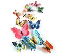 12pcs Glow in The Dark Butterfly Wall Stickers, Colorful 3D Butterfly Magnets, Double Layer Luminous Removable DIY Wall Art Crafts for Kids Girls Bedroom Home Room Decor