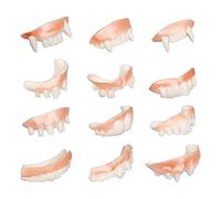 12Pcs Gnarly Teeth Fun Fake Teeth, Scary Fake Halloween Vampire Teeth, Ugly And Funny Tricky Dentures, Halloween Themed Party Props Suitable For Adult Halloween Costume Party