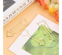 12pcs Gold Electroplating Metal Shaped Paper Clip Bookmark Clip, Metal Bookmark with Sturdy Clip Force, 30g/1.2oz, Electroplating Gold Paper Clips, Unique Design Clips for