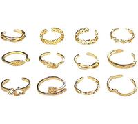 12Pcs Gold Silver Plated Adjustable Toe Rings For Women Girls Flower Arrow Band Knuckle Ring Summer Beach Vintage Rings Set Foot Jewelry It is beautiful and easy to use.