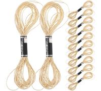 12pcs Golden Metallic Embroidery Thread 8 Metre 12 Strand Polyester | Portable for Sewers and Crafters, Machine Compatible, DIY Cross Stitch Projects, Fabric and Canvas Use