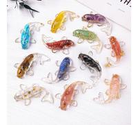 12pcs Goldfish Inner Crystal Stone Resin Decor for Home Fishes Statue Balancing Chakra Reiki Healing Crystal Statue Fishbowl Decoration Home Office Desktop Decoration Gift for Women Men