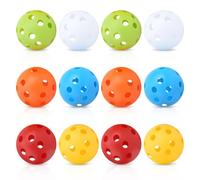 12Pcs Golf Hollow Colored Balls, 72mm/2.8in 26 Holes Hollow Golf Practice Ball, Lightweight Airflow Plastic Training Balls for Golfing Indoor Outdoor Swing Practice