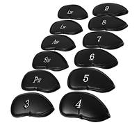 12PCS Golf Iron Head Covers, Leather Golf Club Covers Headcovers for Irons with Sponge Lining and Number Tag Lightweight Dustproof Waterproof for Your Clubs