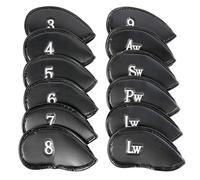 12Pcs Golfs Head Cover Thick Synthetic PU Leathers Iron Cover With Big Number For Long Neck Club PU Leather Golfs Club Protectors