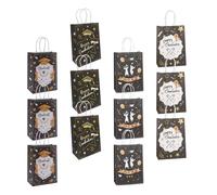 12pcs Graduation Gift Bags Kraft Paper Handheld Tote Bags | Vivid Printed Finish, Stable after Unfolding, for Treats, Return Gifts, Classroom Celebrations and Showers