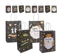12pcs Graduation Party Paper Gift Bags for Snacks and Sweets, Kraft | 12 Bags, Vivid Festive Print, Stable after Unfolding, Gift Table Display, Easy Transport and Storage