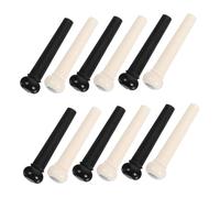 12pcs Guitar Bridge Pins with Shell Dot Plastic Set | Black and Cream Mix, 3.0mm and 4.0mm Dot Sizes, Spare Pegs for Acoustic Instruments
