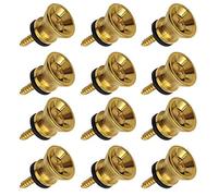 12pcs Guitar Strap Locks Metal Strap Buttons Metal End Pins Flat Head for Acoustic Classical Electric Guitar Bass Ukulele(Pack of 12) (Golden)