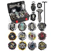 12pcs Gyros Turbo Set, Gyros Spinning Top Set, 4D Toy Gift + 3pcs Launcher with Box Set-WWHEI