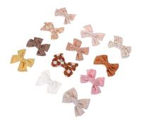 12pcs Hair Bow Clips Metal Cloth Barrettes for Little | Adorable Fashion Accessory, Secure Hold for Casual Days and Holidays, Easy to Match with Outfits