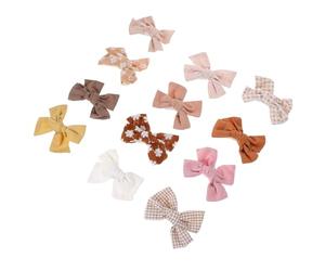 12pcs Hair Bow Clips Metal Cloth Barrettes for Little | Adorable Fashion Accessory, Secure Hold for Casual Days and Holidays, Easy to Match with Outfits