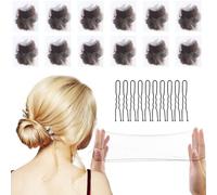 12pcs Hair Nets for Buns,Bun Nets,Hair Bun Net,Ballet Hair Net for Girls,Hair Nets for Women Buns, 50cm/20inch Elastic Edge Mesh, with 10pcs U Shaped Hair Pins, for Hair Ballet Gymnastics Bun Making