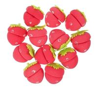 12pcs Hair Sponge Roller Hair Rollers Foam Hair Curler Rollers Wavy Hair Curler Heatless Curls Strawberries Hair Curling Ball Balls Foam Strawberry Curl Rollers Wow Red