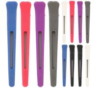 12pcs Hairdressing Clips Plastic Duckbill Styling Tool for Salon Use | No Hair Dents or Kinks, Easy Opening Action, Holds Hair Tightly for Washing Face and Make-up Random Color