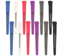 12pcs Hairdressing Clips Salon Styling Tool Plastic Duckbill | No Dents or Kinks, Easy Open Grip, Home DIY and Washing Face Use, Women Hair Accessories Random Color