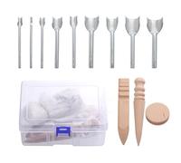 12PCS Half Round Cutter Punching Tool for Leathercraft Edge Slicker Burnisher Tool Wood Leather Punching Belt Bag