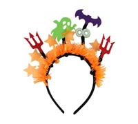 12Pcs Halloween Headbands for Women Witch Hat, Bat, for Halloween Party, Cosplay Accessories Decoration (One Size Fit All) Qkz751 (Orange, 25.1x24.5x2cm)