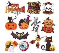 12pcs Halloween Magnetic Stickers, Halloween Fridge Magnets, Halloween Bats Skeleton Black Cat Ghost Pumpkin Magnet Halloween Magnet Decorations for Refrigerator Garage Door Locker