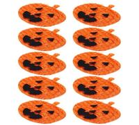 12pcs Halloween Pumpkin DIY Appliques Non-Woven Patch Stickers | Orange Pumpkin-shaped, Embroidered Style for Covering Blots or Holes, Decorating Clothes and Crafts