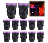 12Pcs Halloween Skull Party Favor Shot Glasses,Glowing Skull Shot Glasses