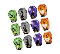 12Pcs Halloween Tombstone Treat Boxes 250GSM Cardboard Candy Holder Easy Assembly For Holiday Decoration Gift Box