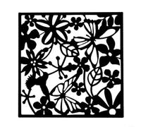 12Pcs Hanging Room Divider, 40 x 40 x 0.1 cm Hanging Screen Carved Hollow, Decorative Hanging Screen Frosted Wall Sticker(black)