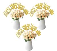 12Pcs Happy 40th Birthday Centerpieces Sticks, Gold Glitter Birthday Cheers to 40 Years 40 & Fabulous Cake/Table/Vase Decoration