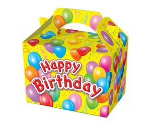 12Pcs Happy Birthday Party Food Boxes - Colourful Lunch/Favour Boxes for Kids' Party Snacks