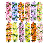 12PCS Hawaiian Leis Luau Party Decorations Tropical Party Favors Lei Hawaiian Flower Lei Perfect for Hawaiian Luaus Party Birthday Party Favors.