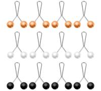 12PCS Headscarf Pearl Pins Clips, Pearl Hijab Pins Clips, U Shape Scarf Clip for Jewelry Accessories, Multicolor Hijab Pin for Scarves, Shawls, Silk Scarves and Sweaters (Black, White, Yellow)