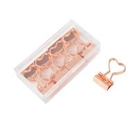 12pcs Heart Shaped Metal Binder Clips for Papers and Notes, Rose Gold