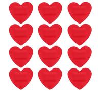 12pcs Heart Shaped Wound Care Bandages for Elderly and Protection | Pe Red Adhesive Patches, Comfortable Breathable Aftercare, Convenient to Carry, Broken Hearts Self Bandages