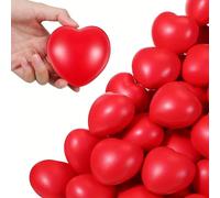 12pcs Heart Stress Balls Valentines Heart Squishy Hand Grip Foam Balls Stress Relief Toys for Kids Adults (Red, One Size)