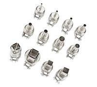 12Pcs Heat Gun Nozzles, Steel Material for Durability High Temperature Resistance Various Sizes Shapes Replacement 850 Hot Air Soldering Station Rework Tool Accessory