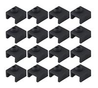 12Pcs Heater Block Cover Heating Aluminium Cap Silicone Sock Sleeve High Temperature Resistant 280℃ for MK7 MK8 MK9 3D Printer Black
