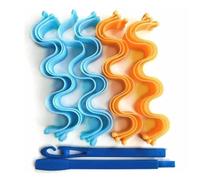 12pcs Heatless Curling Rod Soft Hair Non Damaging Spiral Hair 30CM Flexi No Heat Rod Water Ripple(30CM blue and orange)
