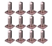 12PCS Heavy Duty 304 Stainless Steel Pool Fence Spigot Clamp Brackets Garden Balcony Railing Post Clamps Sturdy Balustrade Support Rose Gold 160mm